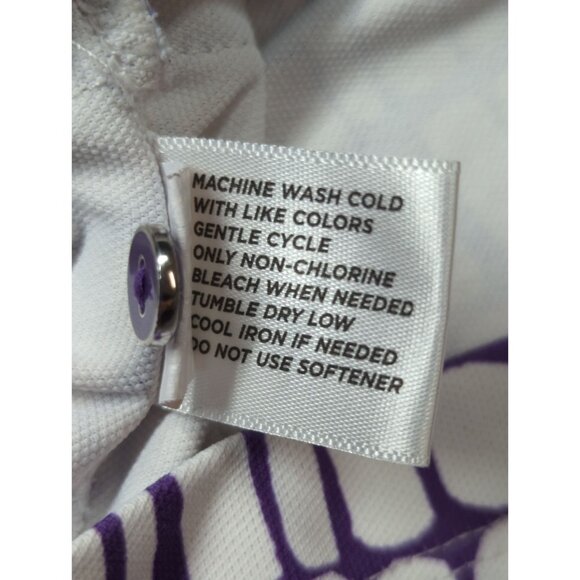 Lady Hagen Women’s Large Golf Polo Top Purple White Sleeveless Stretch Athletic - Picture 7 of 8